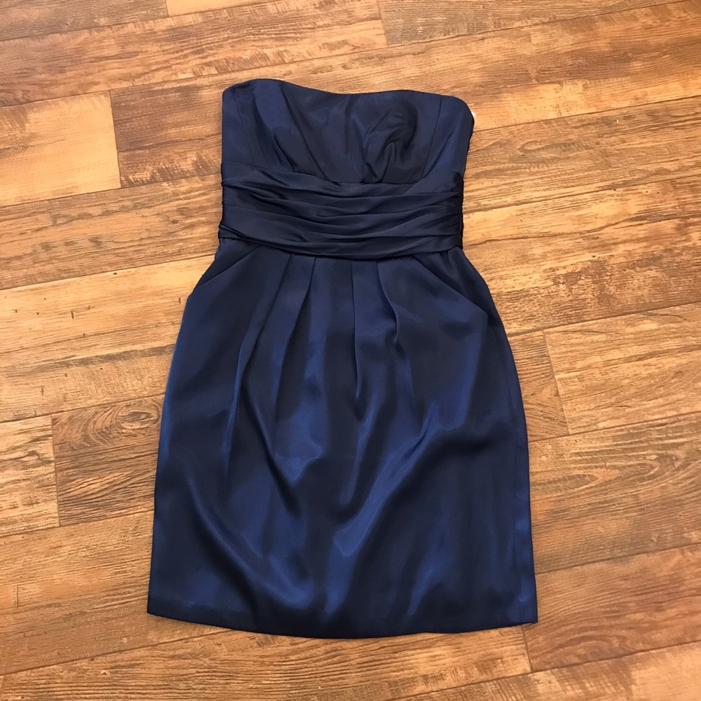 David’s Bridal Navy Bridesmaids Dress Style 83707